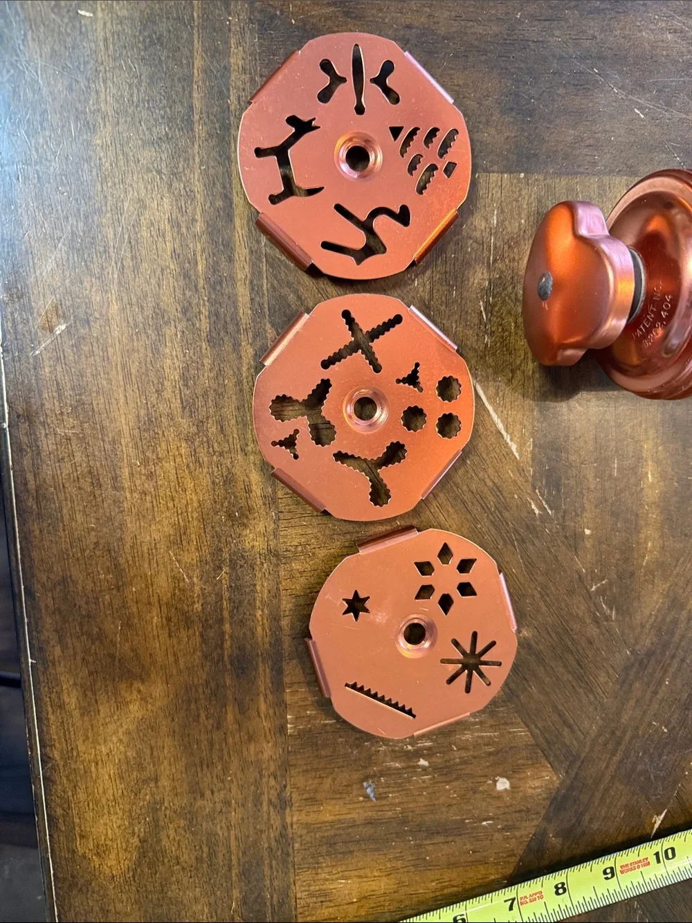 Cookie Press with Decorative Discs in good used condition